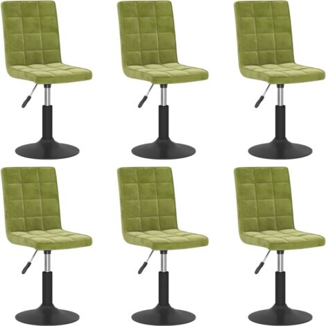 Sedie da Pranzo Girevoli 6 pz Verde Chiaro in Velluto vidaXL
