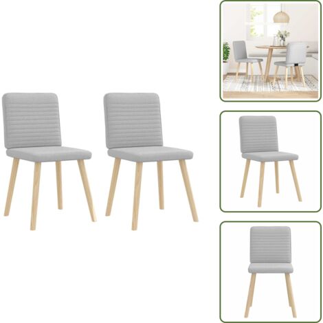 Sedie da pranzo grigio nuvola - vidaXL Sedie da Pranzo 2 pz Grigio Nuvola in Tessuto - Sedie da pranzo in metallo e legno
