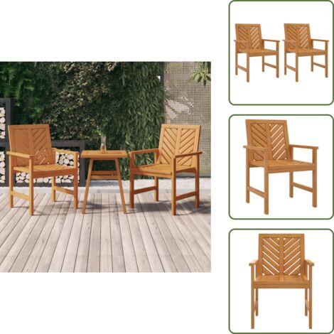 Sedie da pranzo in acacia - vidaXL Sedie da Pranzo da Giardino 2pz Legno Massello di Acacia -