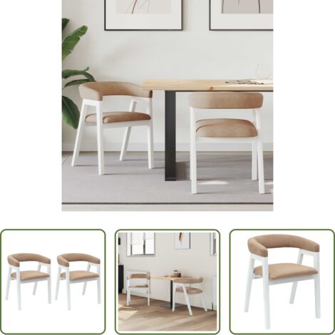 Sedie da pranzo in legno -  Sedie da pranzo 2 pcs Bianco 54 x 57 x 73 cm