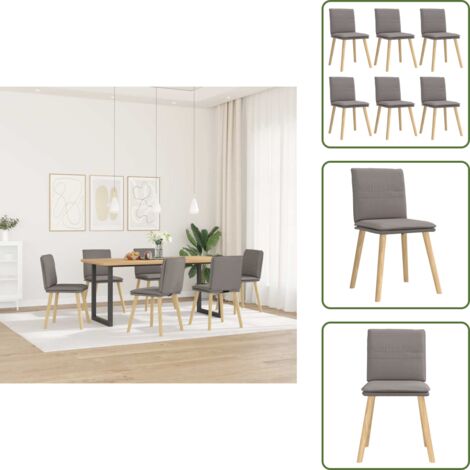 Sedie da pranzo in legno - vidaXL Sedie da Pranzo 6 pz Grigio Talpa in Tessuto -