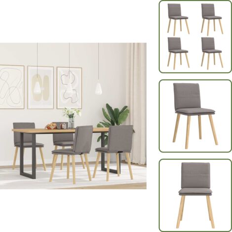 Sedie da pranzo in metallo e legno - vidaXL Sedie da Pranzo 4 pz Tortora in Tessuto - Sedie da pranzo con schiuma