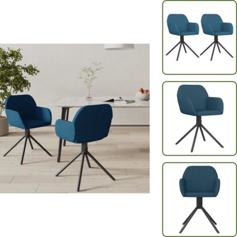 Sedie da pranzo in metallo - vidaXL Sedie da Pranzo Girevoli 2 pz Blu in Velluto -