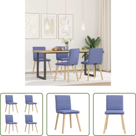 Sedie da pranzo in tessuto - Sedie da Pranzo 4 pz Blu Jeans in Tessuto