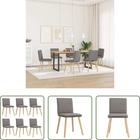 Sedie da pranzo in tessuto - Sedie da Pranzo 6 pz Grigio Talpa in Tessuto