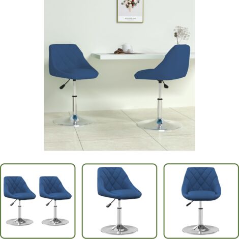 Sedie da pranzo in velluto -  Sedie da Pranzo Girevoli 2 pz Blu in Velluto