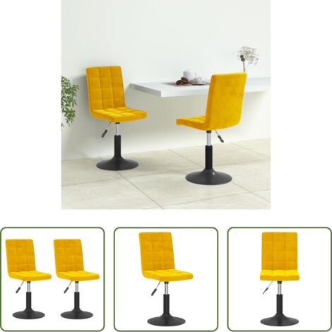 Sedie da pranzo in velluto -  Sedie da Pranzo Girevoli 2 pz Giallo Senape in Velluto