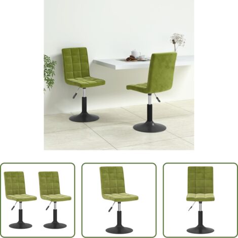 Sedie da pranzo in velluto -  Sedie da Pranzo Girevoli 2 pz Verde Chiaro in Velluto
