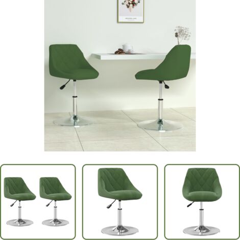 Sedie da pranzo in velluto -  Sedie da Pranzo Girevoli 2 pz Verde Scuro in Velluto