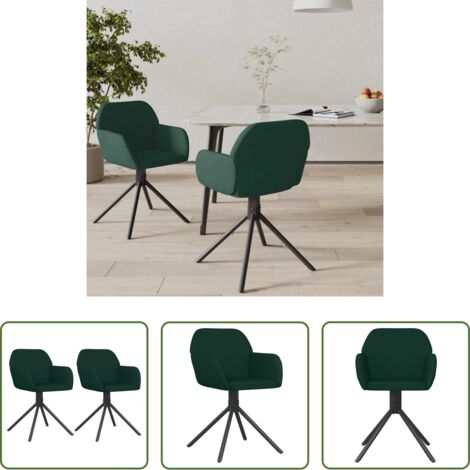 Sedie da pranzo in velluto -  Sedie da Pranzo Girevoli 2 pz Verde Scuro in Velluto