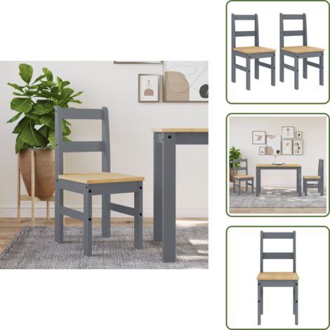 Sedie da pranzo minimaliste - vidaXL Sedie da Pranzo 2 pz Panama 105x30x45 cm Legno Massello Pino - Sedie da pranzo grigio