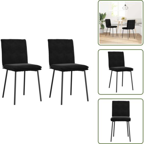 Sedie da pranzo nere - vidaXL Sedie da Pranzo 2 pz Nere in Velluto - Sedie in metallo
