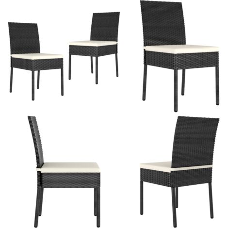 Sedie da Pranzo per Giardino 2 pz in Polyrattan Nero - Sedie da pranzo esterne - Sedie in polyrattan