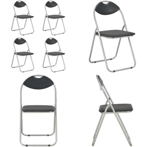 Sedie da Pranzo Pieghevoli 4 pz Nere in Similpelle - Sedie pieghevoli - Sedie da cucina