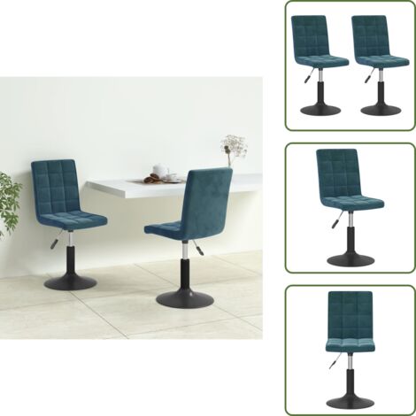 Sedie da pranzo regolabili in altezza - vidaXL Sedie da Pranzo Girevoli 2 pz Blu in Velluto -