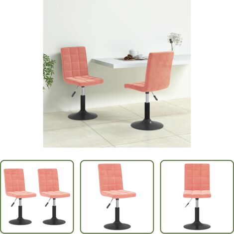 Sedie da pranzo rosa -  Sedie da Pranzo Girevoli 2 pz Rosa in Velluto