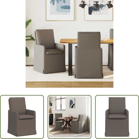 Sedie da pranzo -  Sedie da pranzo 2 pcs Grigio chiaro 57 x 67 x 98 cm Tela