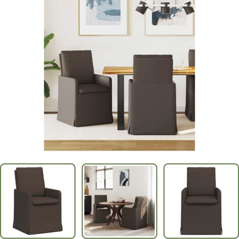 Sedie da pranzo -  Sedie da pranzo 2 pcs Grigio scuro 57 x 67 x 98 cm Tela