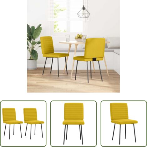 Sedie da pranzo -  Sedie da Pranzo 2 pz Gialle in Velluto