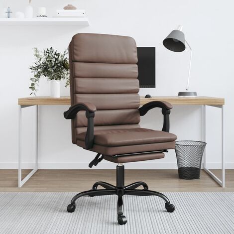 Sedia da ufficio ergonomica in pelle sintetica marrone LUXURY