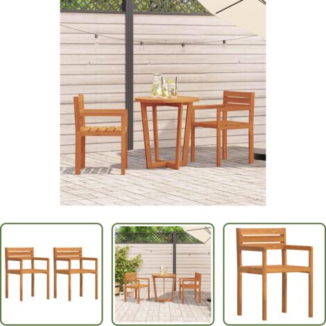 Sedie da terrazza -  Sedie da Giardino 2 pz 50x53x80 cm Legno Massello di Acacia