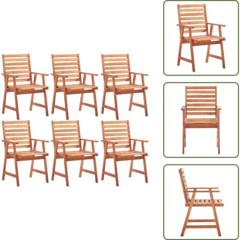 Sedie da terrazza - vidaXL Sedie da Pranzo da Esterni 6 pz in Legno Massello di Acacia - Sedie da patio