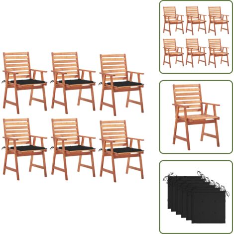 Sedie da terrazza - vidaXL Sedie da Pranzo da Esterni con Cuscini 6 pz Massello di Acacia - Sedie da patio