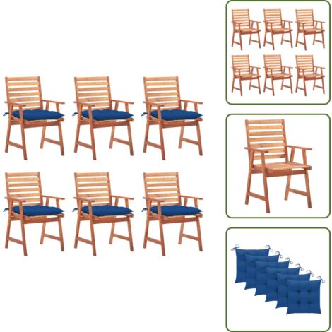 Sedie da terrazza - vidaXL Sedie da Pranzo da Esterni con Cuscini 6 pz Massello di Acacia - Sedie da patio