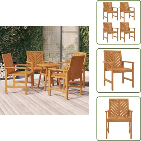 Sedie da terrazza - vidaXL Sedie da Pranzo da Giardino 4pz Legno Massello di Acacia - Sedie da giardino con doghe