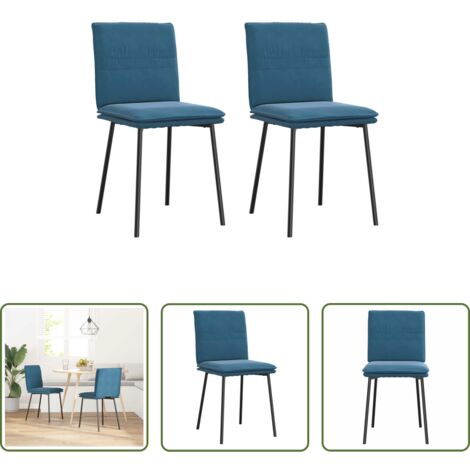 Sedie ergonomiche -  Sedie da Pranzo 2 pz Blu in Velluto