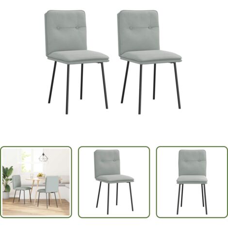 Sedie ergonomiche -  Sedie da Pranzo 2 pz Grigio Chiaro in Velluto