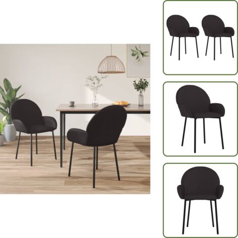 Sedie ergonomiche - vidaXL Sedie da Pranzo 2 pz Nere in Similpelle - Sedie da pranzo in gommapiuma
