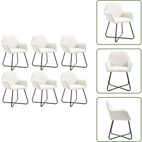 Sedie ergonomiche - vidaXL Sedie da Pranzo 6 pz Crema in Tessuto - Sedie da pranzo 6 pezzi