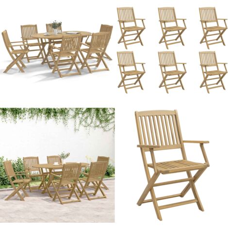 Sedie Giardino Pieghevoli 6 pz 54x61x88cm Massello Acacia - Sedie da patio - Sedie in legno