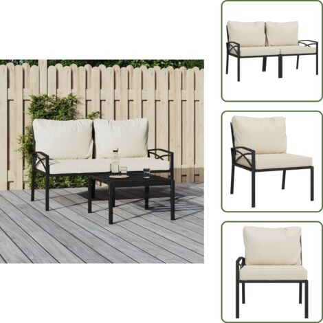 Sedie in acciaio - vidaXL Sedie da Giardino con Cuscini Sabbia 2pz 62x75x79 cm Acciaio - Sedie con cuscini