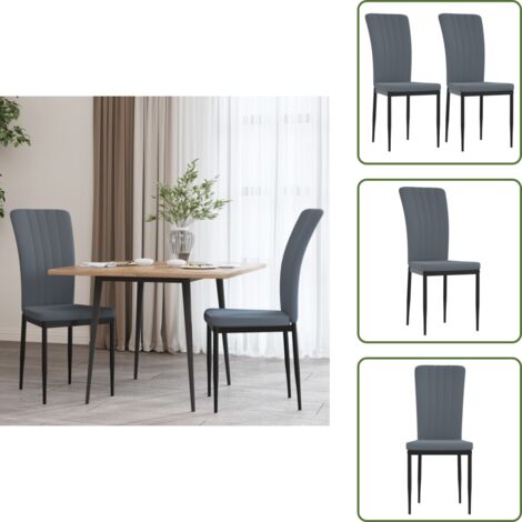 Sedie in ferro - vidaXL Sedie da Pranzo 2 pz Grigio Scuro in Velluto - Sedie imbottite