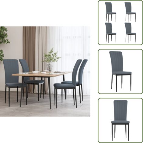 Sedie in ferro - vidaXL Sedie da Pranzo 4 pz Grigio Scuro in Velluto - Sedie imbottite
