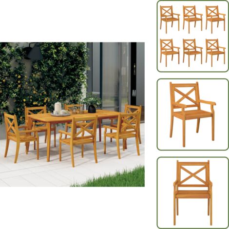 Sedie in legno acacia - vidaXL Sedie da Pranzo da Esterni 6 pz in Legno Massello di Acacia - Sedie da pranzo in legno
