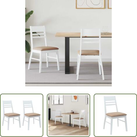 Sedie in legno di gomma -  Sedie da pranzo 2 pcs Bianco 43 x 54 x 89 cm