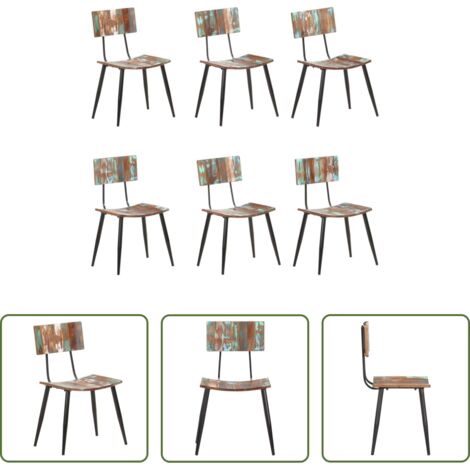 Sedie in legno massello -  Sedie da Pranzo 6 pz in Legno Massello di Recupero