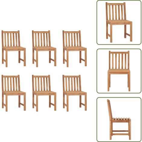 Sedie in legno massello - vidaXL Sedie da Giardino 6 pz in Legno Massello di Teak - Sedie da patio