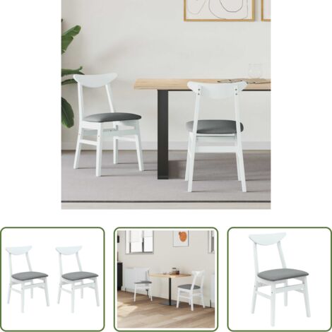 Sedie in legno -  Sedie da pranzo 2 pcs Bianco 42 x 47.5 x 81 cm