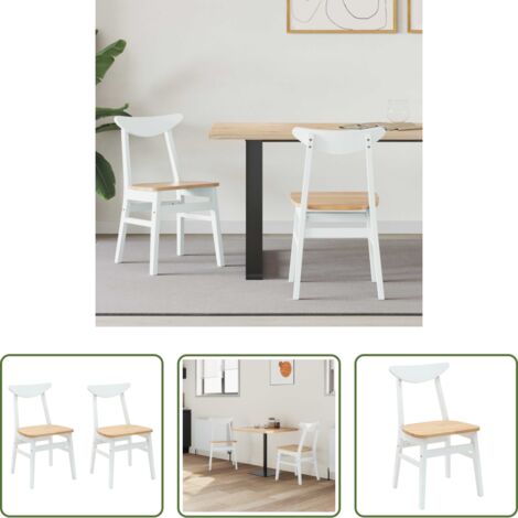 Sedie in legno -  Sedie da pranzo 2 pcs Bianco 42 x 47.5 x 81 cm