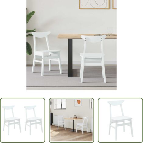 Sedie in legno -  Sedie da pranzo 2 pcs Bianco 42 x 47.5 x 81 cm