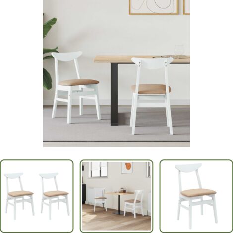 Sedie in legno -  Sedie da pranzo 2 pcs Bianco 42 x 47.5 x 81 cm