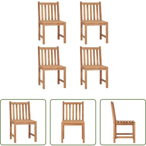 Sedie in legno teak -  Sedie da Giardino 4 pz in Legno Massello di Teak