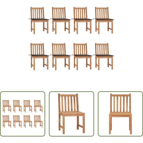 Sedie in legno teak -  Sedie da Giardino con Cuscini 8 pz in Legno Massello di Teak