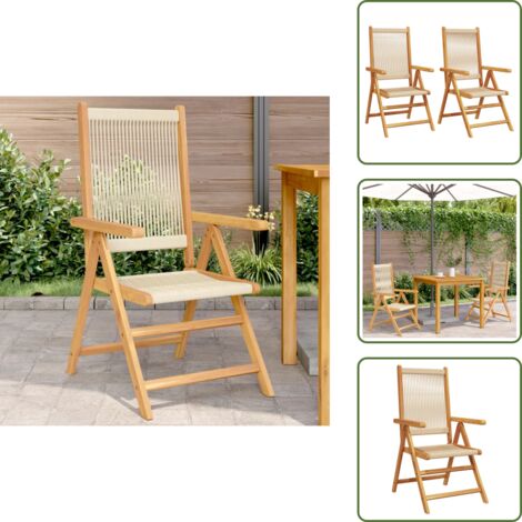 Sedie in legno - vidaXL Sedie Giardino 2 pz Beige Legno Massello Acacia e Polipropilene - Sedie in acacia
