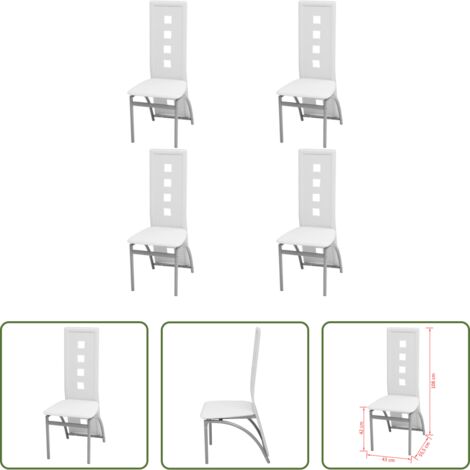 Sedie in pelle sintetica -  Sedie da Pranzo 4 pz Bianche in Similpelle