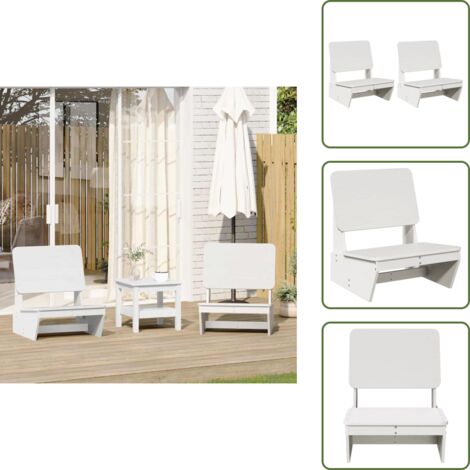 Sedie in pino - vidaXL Sedie da Giardino 2 pz Bianche Legno Massello di Pino -